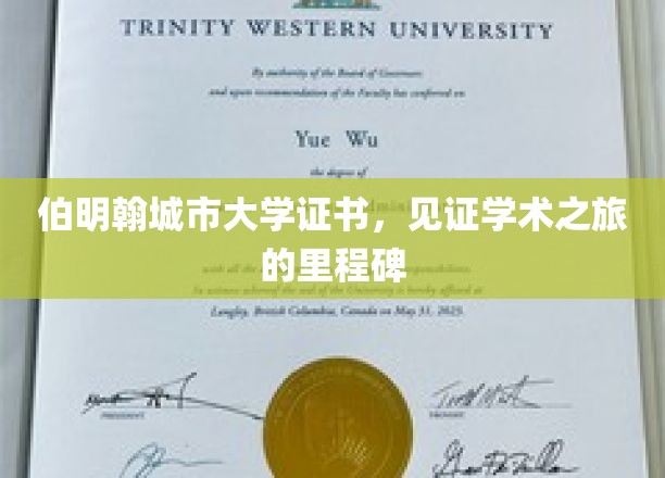 伯明翰城市大学证书，开启学术旅程的璀璨里程碑