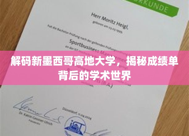 解码新墨西哥高地大学，揭秘成绩单背后的学术世界