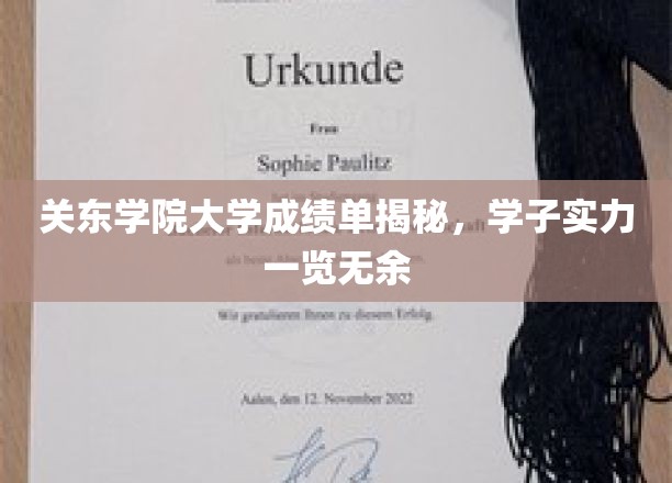 东大学子实力大曝光，揭秘关东学院成绩单背后的实力派风采