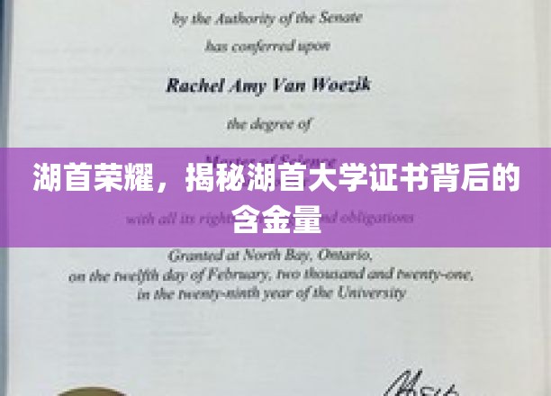湖首大学证书揭秘，究竟有何金光闪闪？