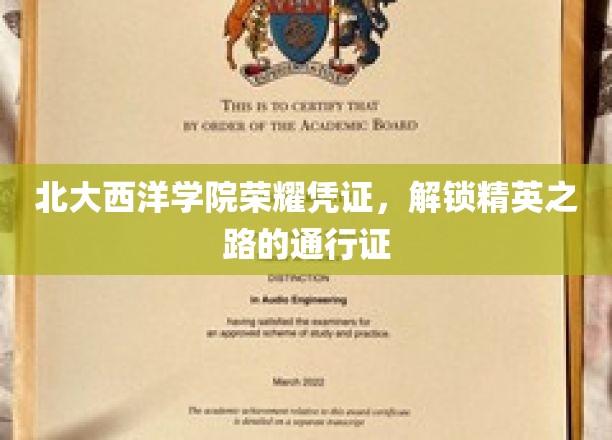 北大西洋学院荣誉徽章，开启未来精英之旅的关键钥匙