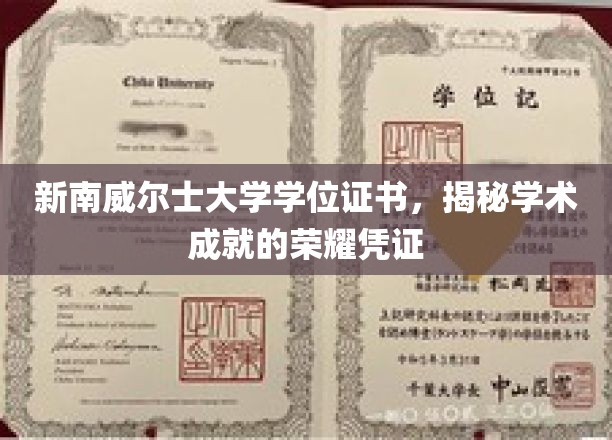 新南威尔士大学学位证书，见证学术辉煌的荣耀印记