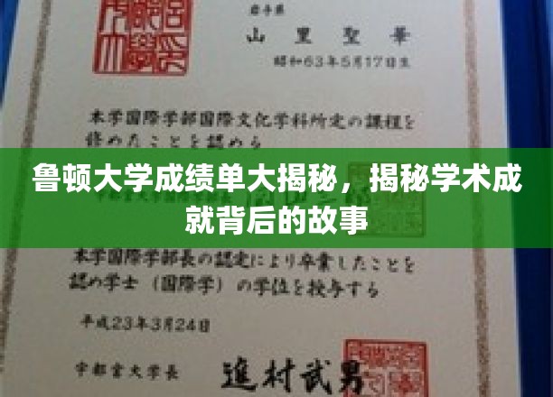 鲁顿大学成绩单背后的精彩篇章，探寻学术荣耀背后的故事
