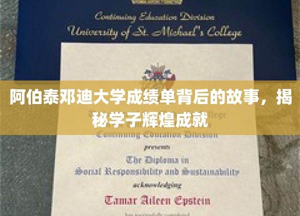 探寻阿伯泰邓迪大学学子成就背后不为人知的成绩单传奇