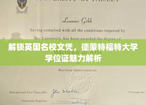 解锁英国名校文凭，德蒙特福特大学学位证魅力解析