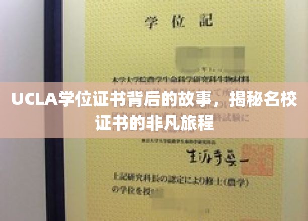 探寻UCLA学位证书的传奇之路，名校认证背后的非凡旅程